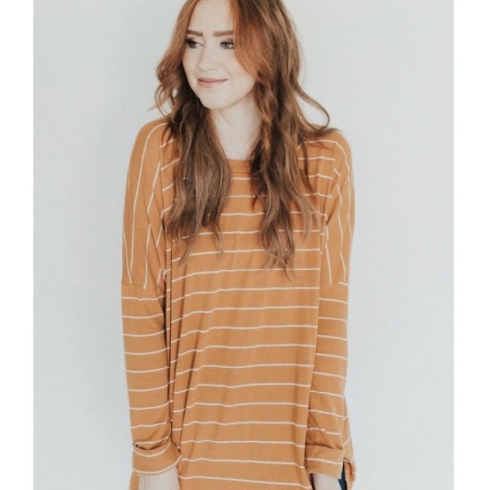 CJLA Evelyn long sleeve, mustard and white, size S